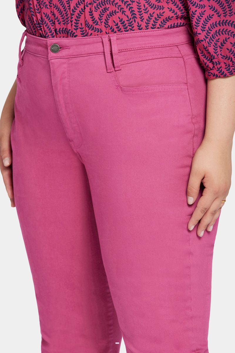 Pink Women's NYDJ Plus Relaxed Straight Ankle Jeans | NZ 621BLHQIK