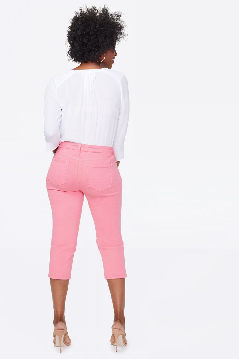 Pink Women's NYDJ Plus Slim Straight Crop Jeans | NZ 721LAZOMN