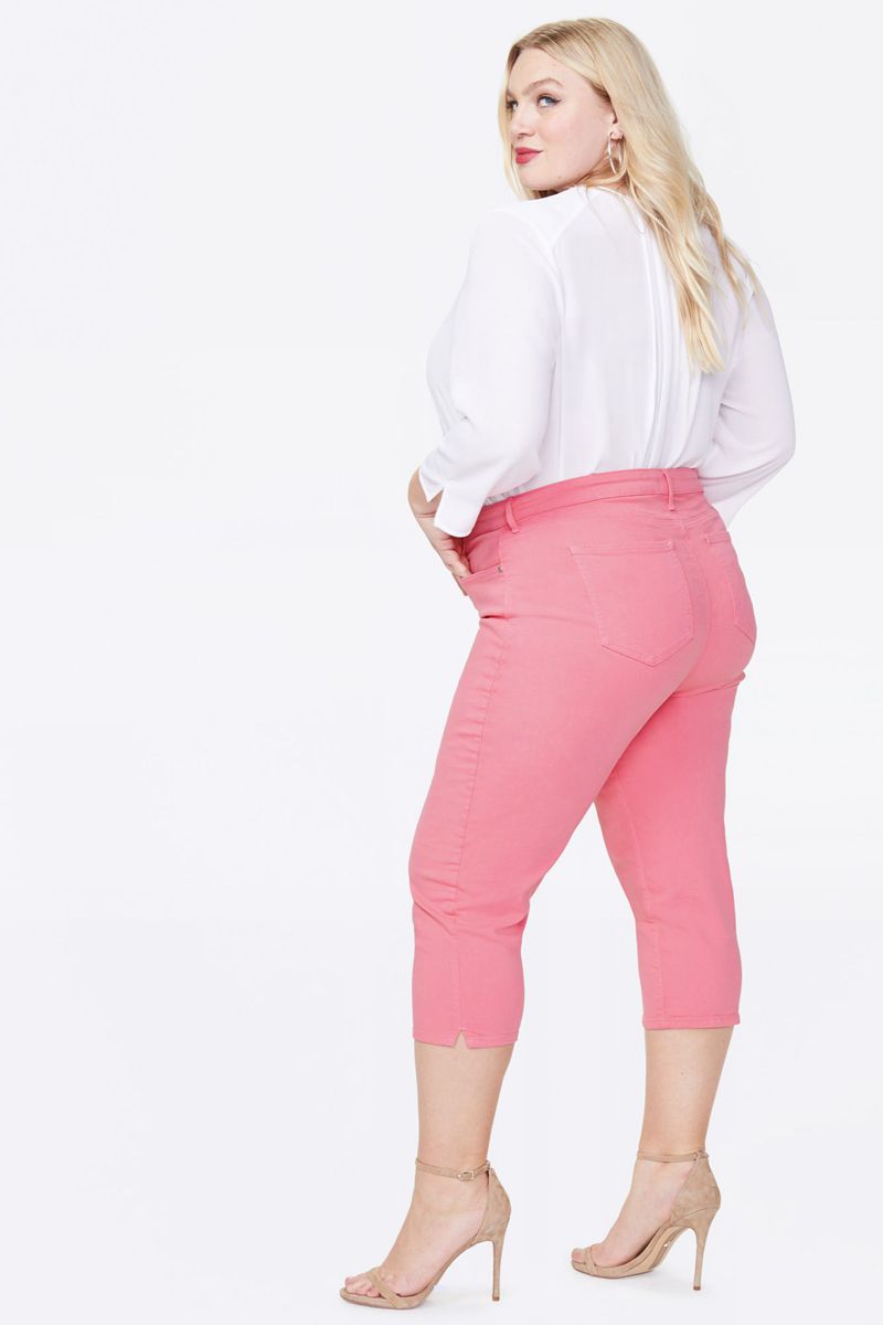 Pink Women's NYDJ Plus Slim Straight Crop Jeans | NZ 721LAZOMN