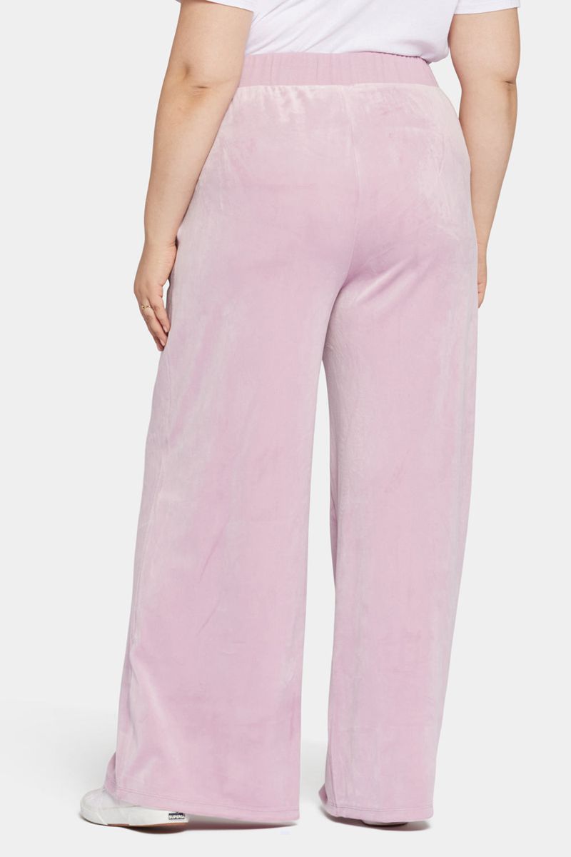 Pink Women's NYDJ Plus Velour Drawstring Wide Leg Pants | NZ 934KYUFCS