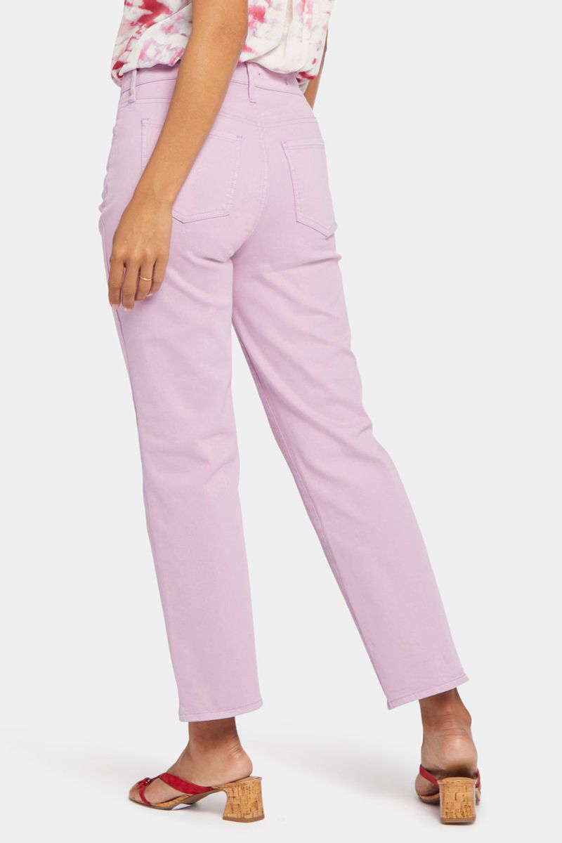 Pink Women's NYDJ Relaxed Straight Ankle Jeans | NZ 925GLANSF