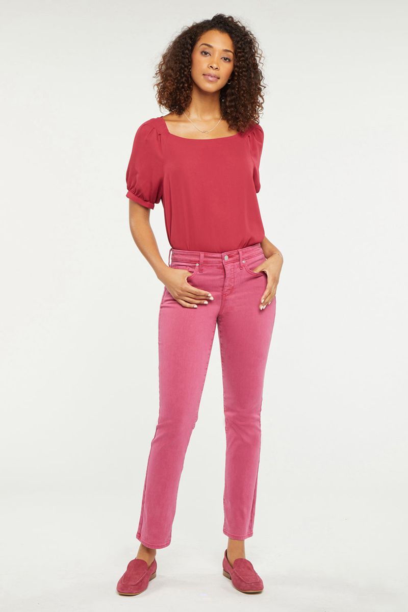 Pink Women's NYDJ Sheri Slim Ankle Jeans | NZ 632HGPXUQ