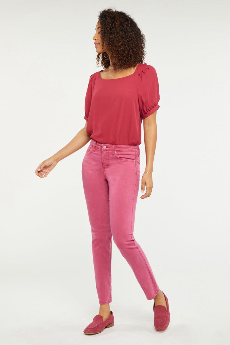 Pink Women's NYDJ Sheri Slim Ankle Jeans | NZ 632HGPXUQ