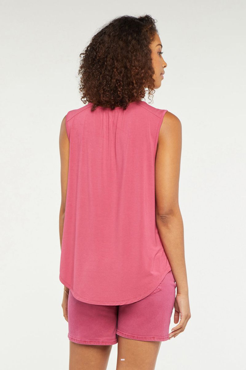 Pink Women's NYDJ Sleeveless Perfect T-Shirts | NZ 716PMHJCX