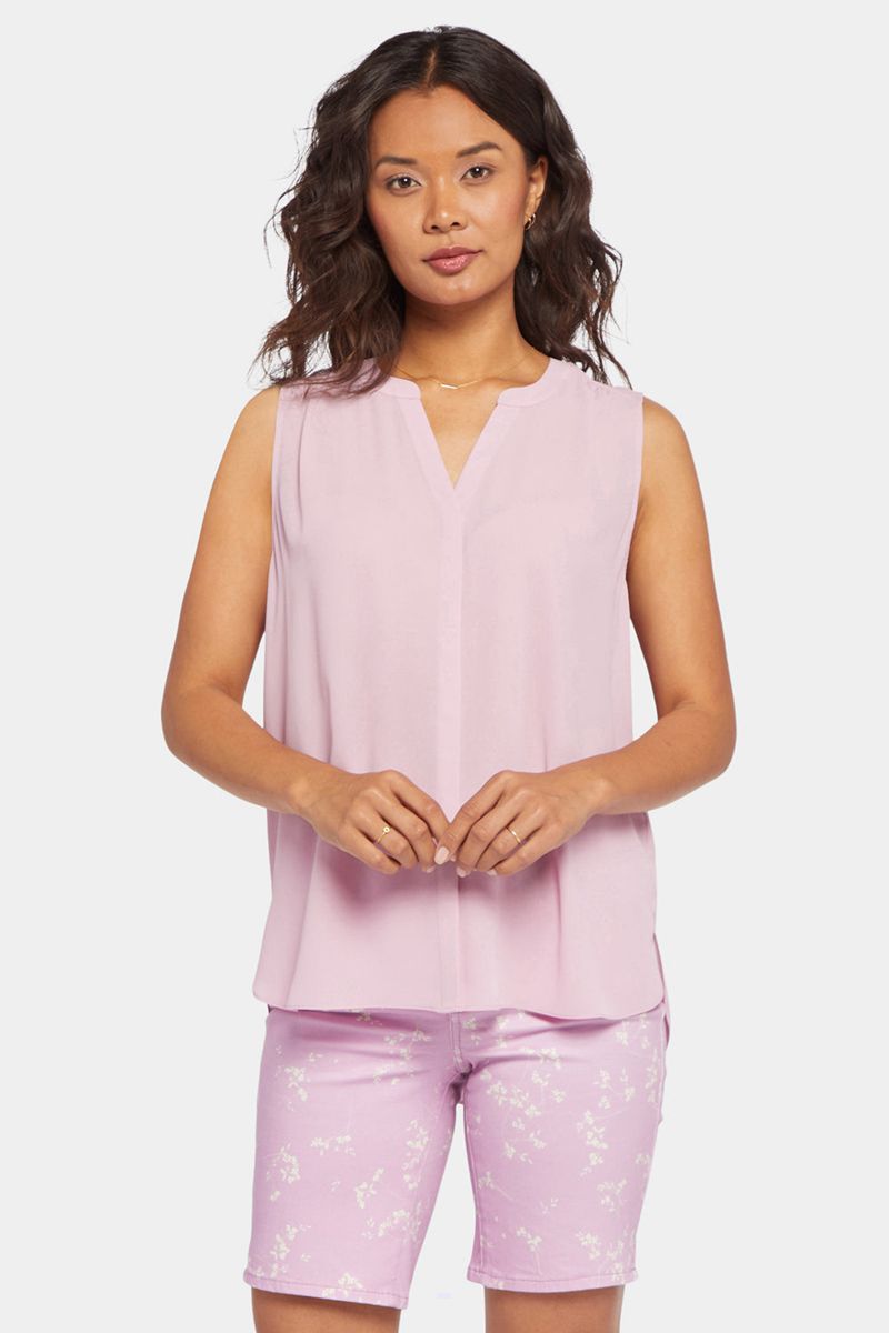 Pink Women's NYDJ Sleeveless Pintuck Blouse | NZ 546EYGPMD