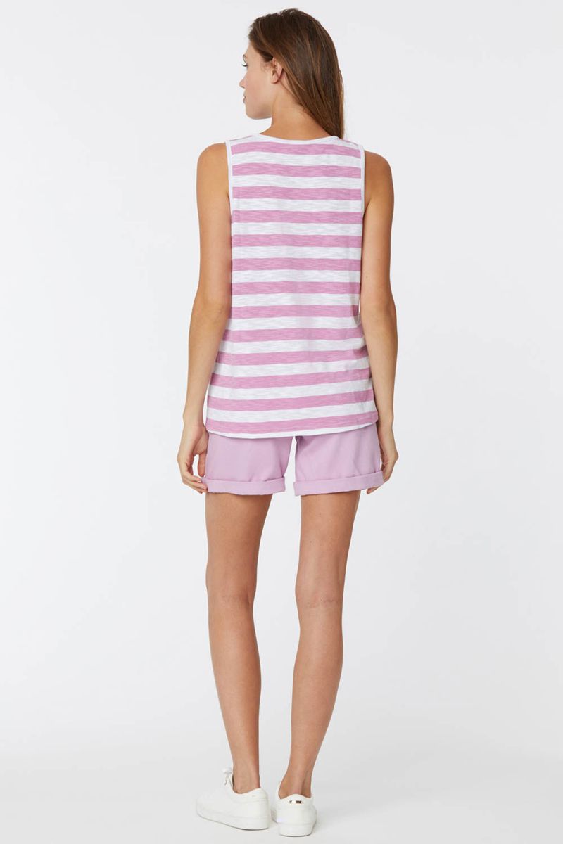 Pink Women's NYDJ Striped Tanks | NZ 198EOUZWB