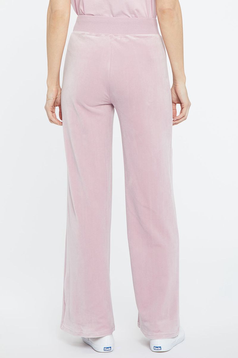 Pink Women's NYDJ Velour Drawstring Wide Leg Pants | NZ 057VJFZCN