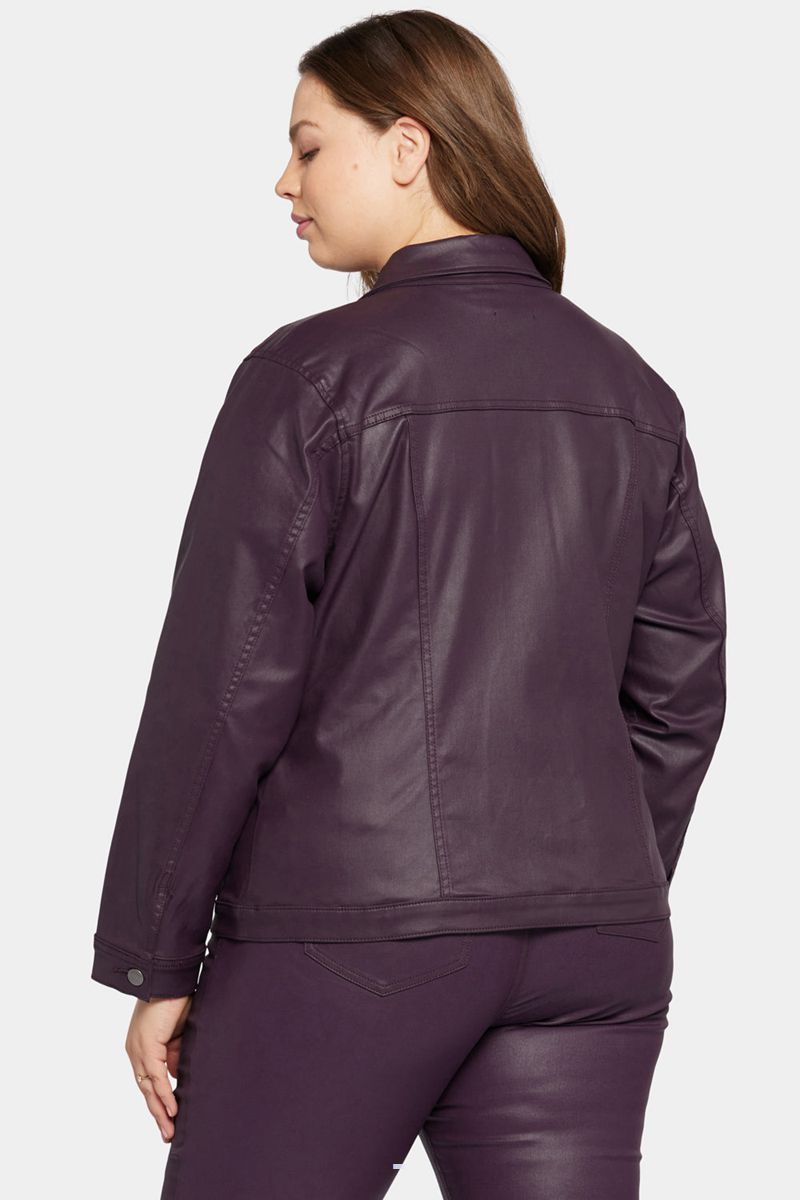 Purple Women's NYDJ Plus Coated Denim Jackets | NZ 540JONPIC