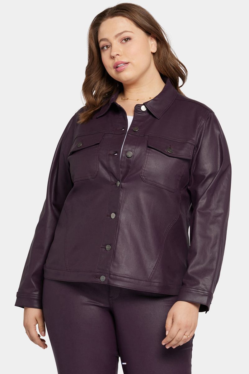 Purple Women's NYDJ Plus Coated Denim Jackets | NZ 540JONPIC