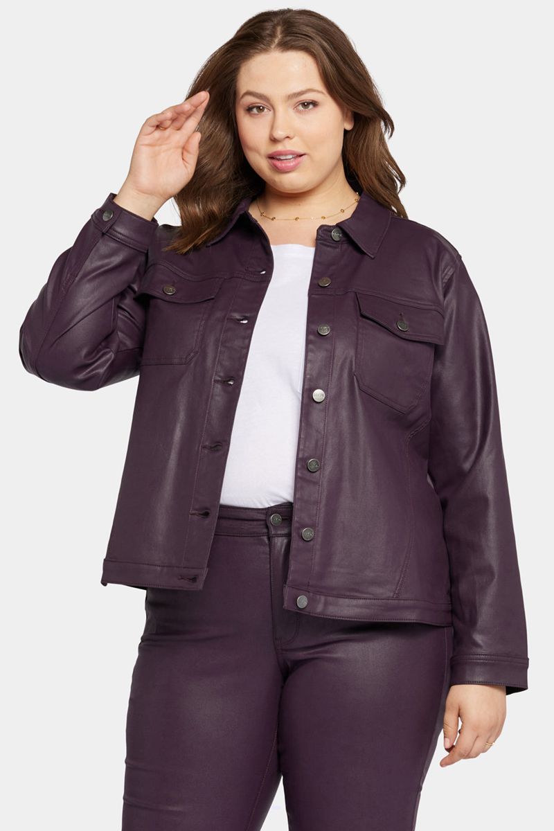 Purple Women\'s NYDJ Plus Coated Denim Jackets | NZ 540JONPIC