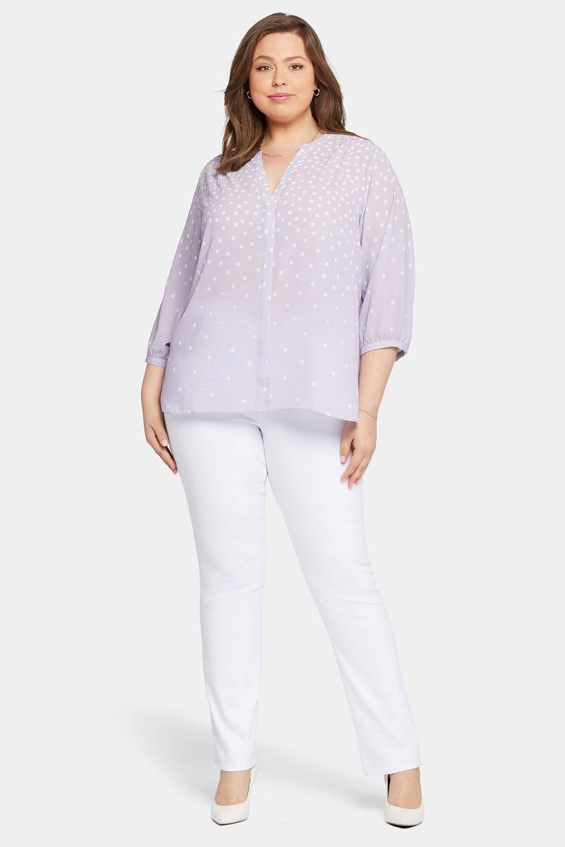 Purple Women's NYDJ Plus Pintuck Blouse | NZ 750FQOMWK