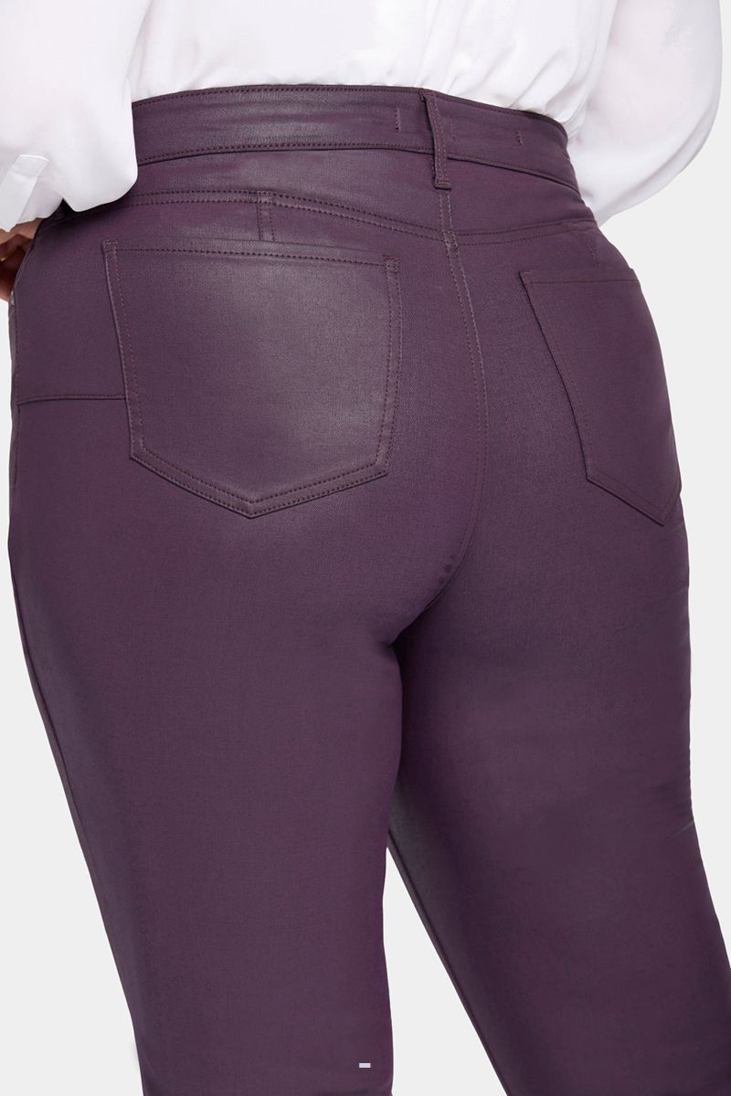 Purple Women's NYDJ Plus Uplift Coated Marilyn Straight Jeans | NZ 103WXQHDM