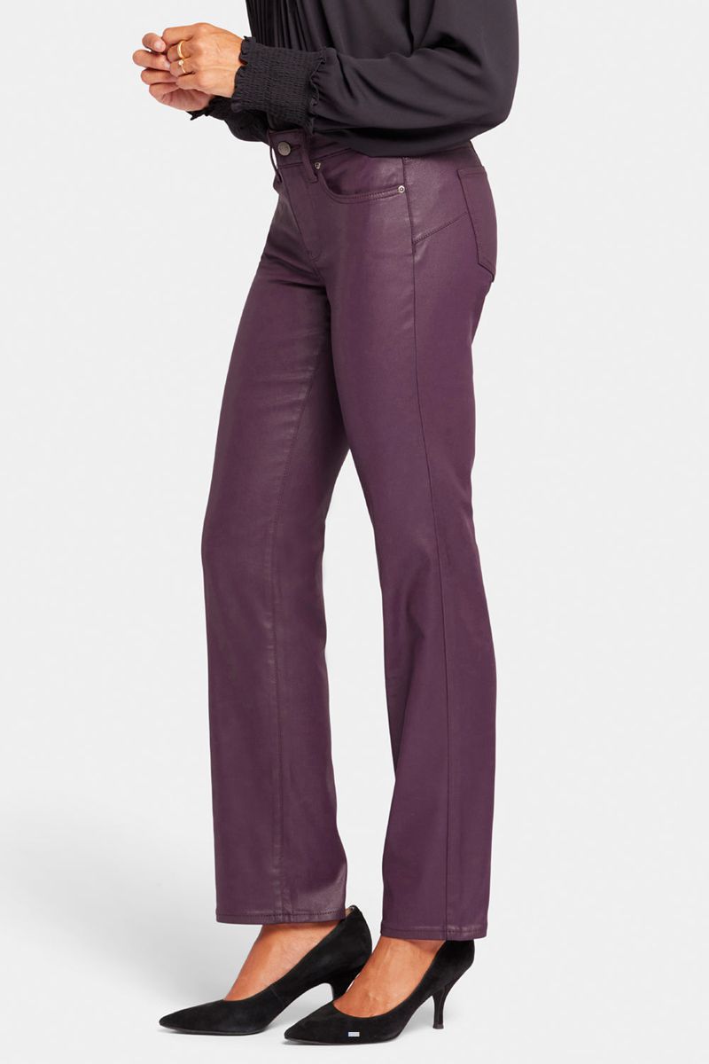 Purple Women's NYDJ Uplift Coated Marilyn Straight Jeans | NZ 870SKVYDZ