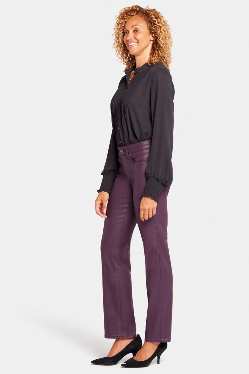 Purple Women's NYDJ Uplift Coated Marilyn Straight Jeans | NZ 870SKVYDZ