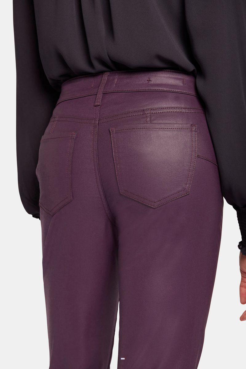 Purple Women's NYDJ Uplift Coated Marilyn Straight Jeans | NZ 870SKVYDZ