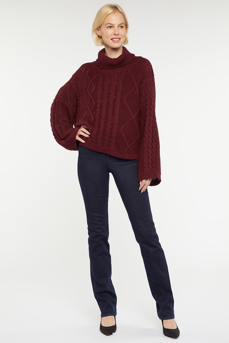 Red Women's NYDJ Chunky Turtleneck Sweaters | NZ 693ECFJNO