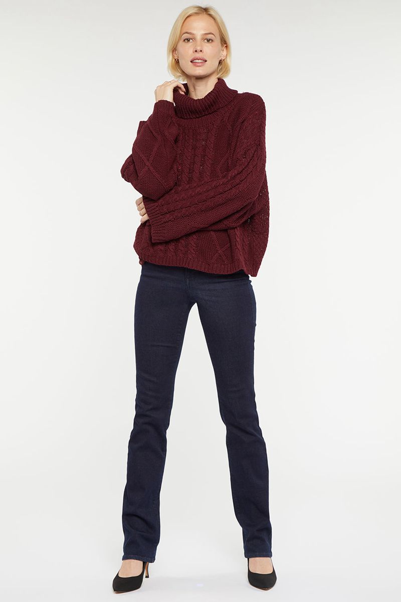 Red Women's NYDJ Chunky Turtleneck Sweaters | NZ 693ECFJNO