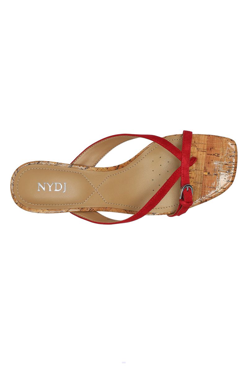 Red Women's NYDJ Glam Block Heel Sandals | NZ 728IRJCHE