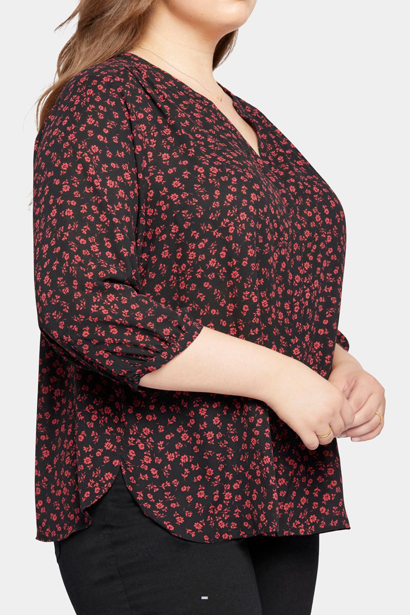 Red Women's NYDJ Plus Pintuck Blouse | NZ 902XDTRHI