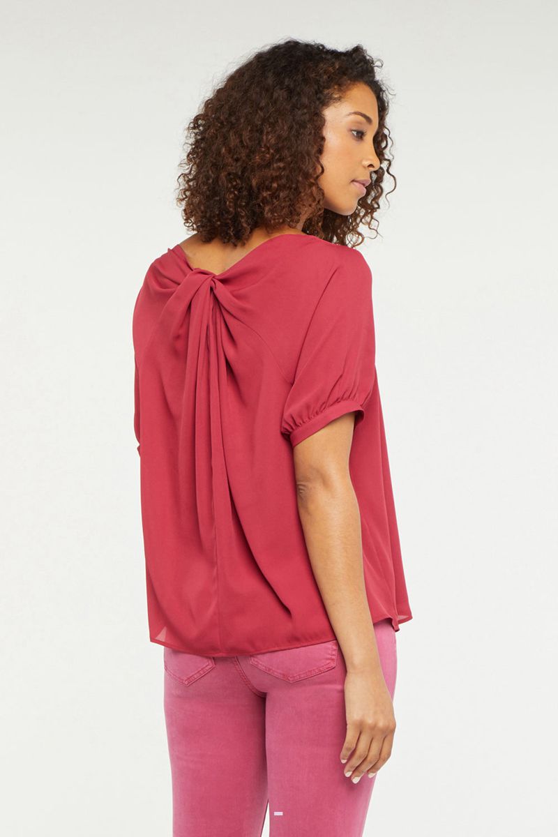 Red Women's NYDJ Twist Back Blouse | NZ 016YWFPSC