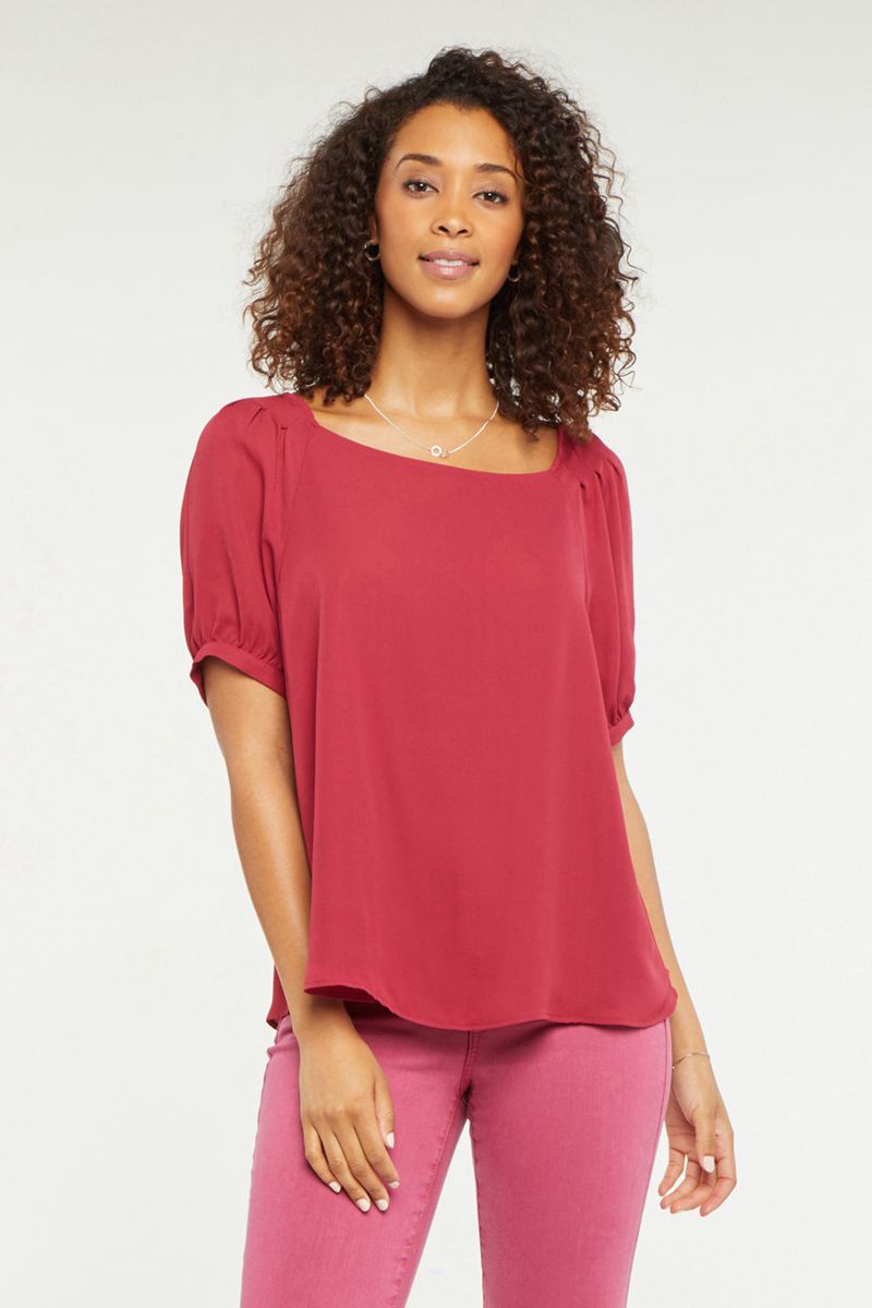 Red Women\'s NYDJ Twist Back Blouse | NZ 016YWFPSC