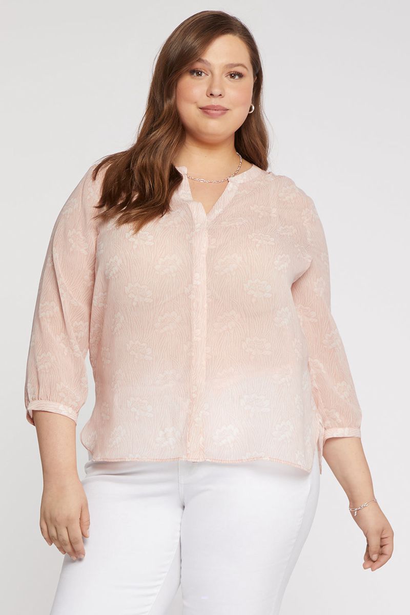 Rose Women's NYDJ Plus Lilibet Blouse | NZ 589XBDSEC