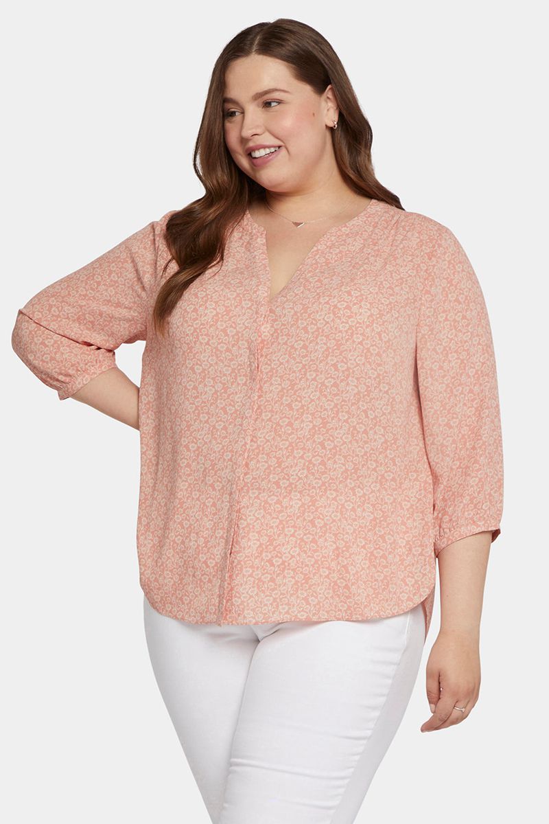 Rose Women's NYDJ Plus Pintuck Blouse | NZ 941LMFBJR