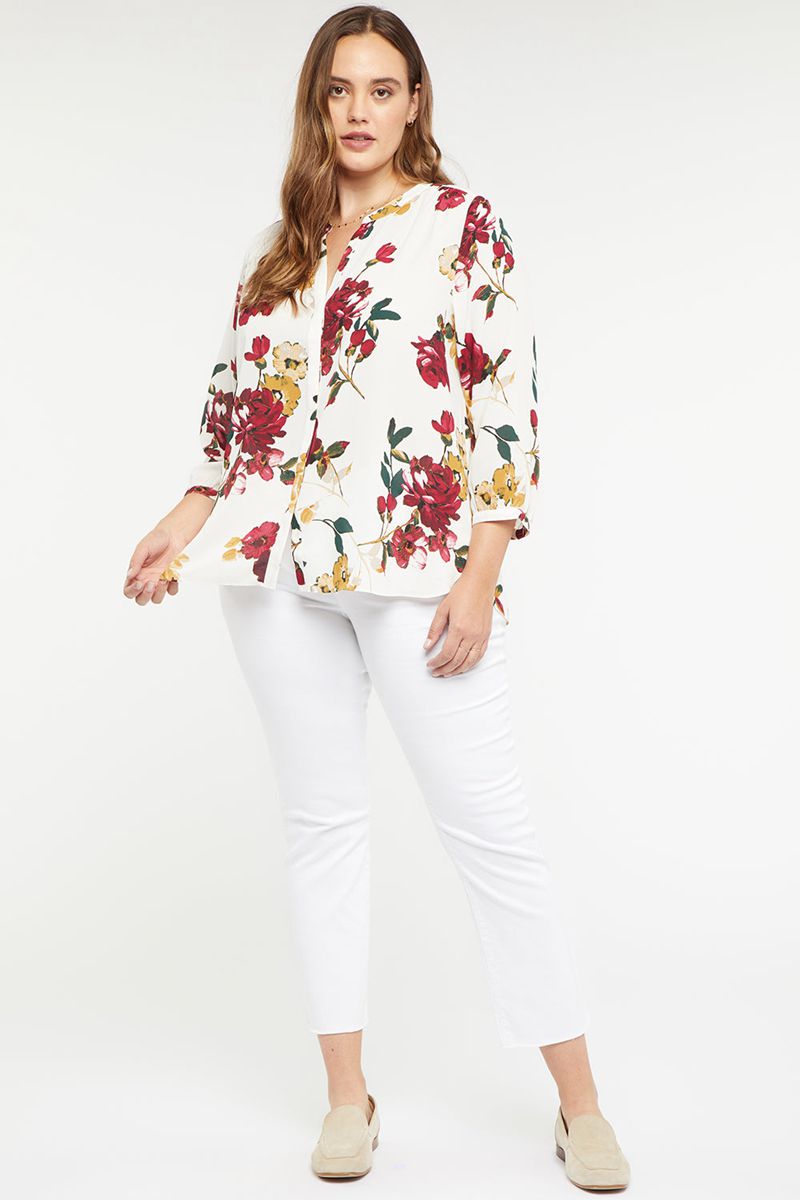 Rose Women's NYDJ Plus Pintuck Blouse | NZ 963UJWOSP