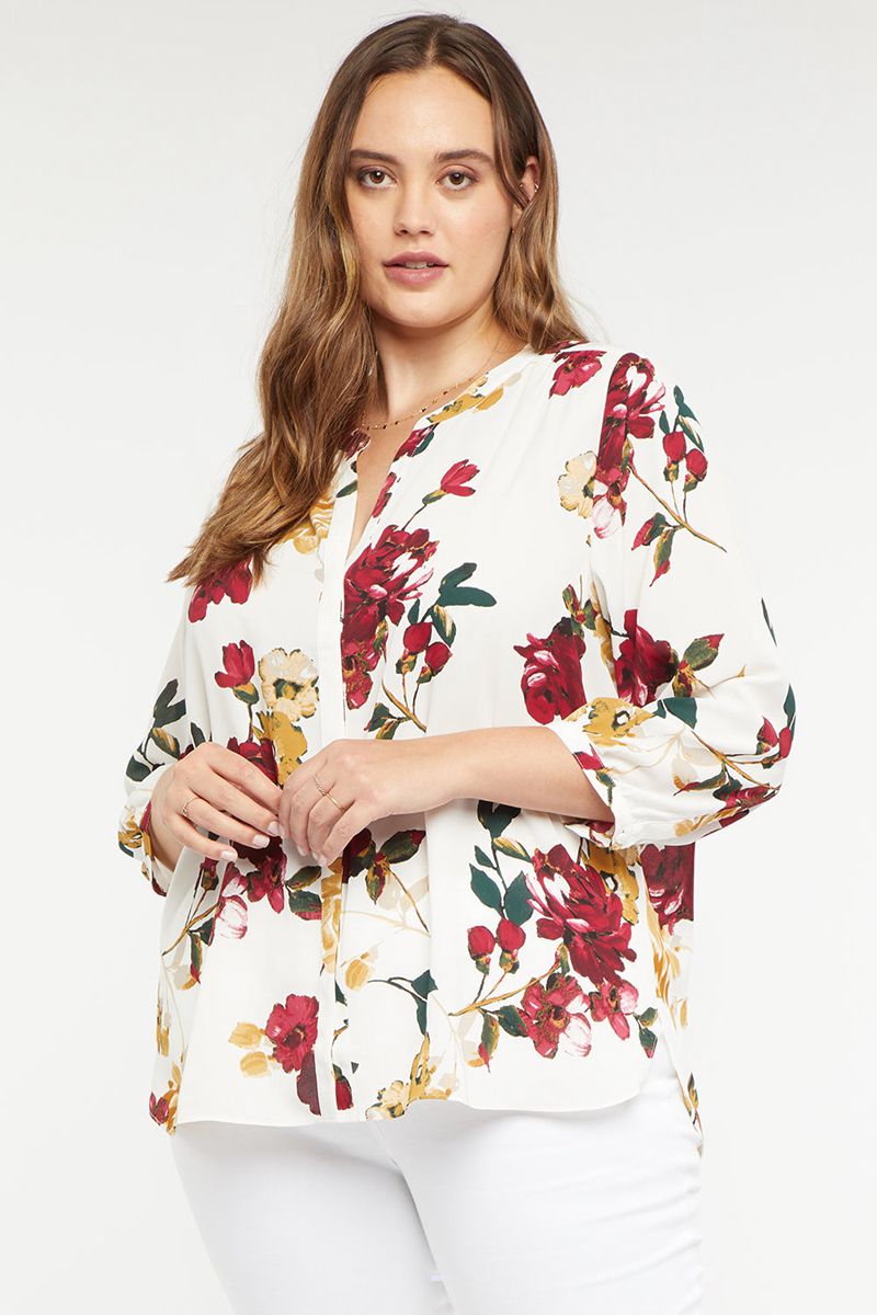 Rose Women's NYDJ Plus Pintuck Blouse | NZ 963UJWOSP