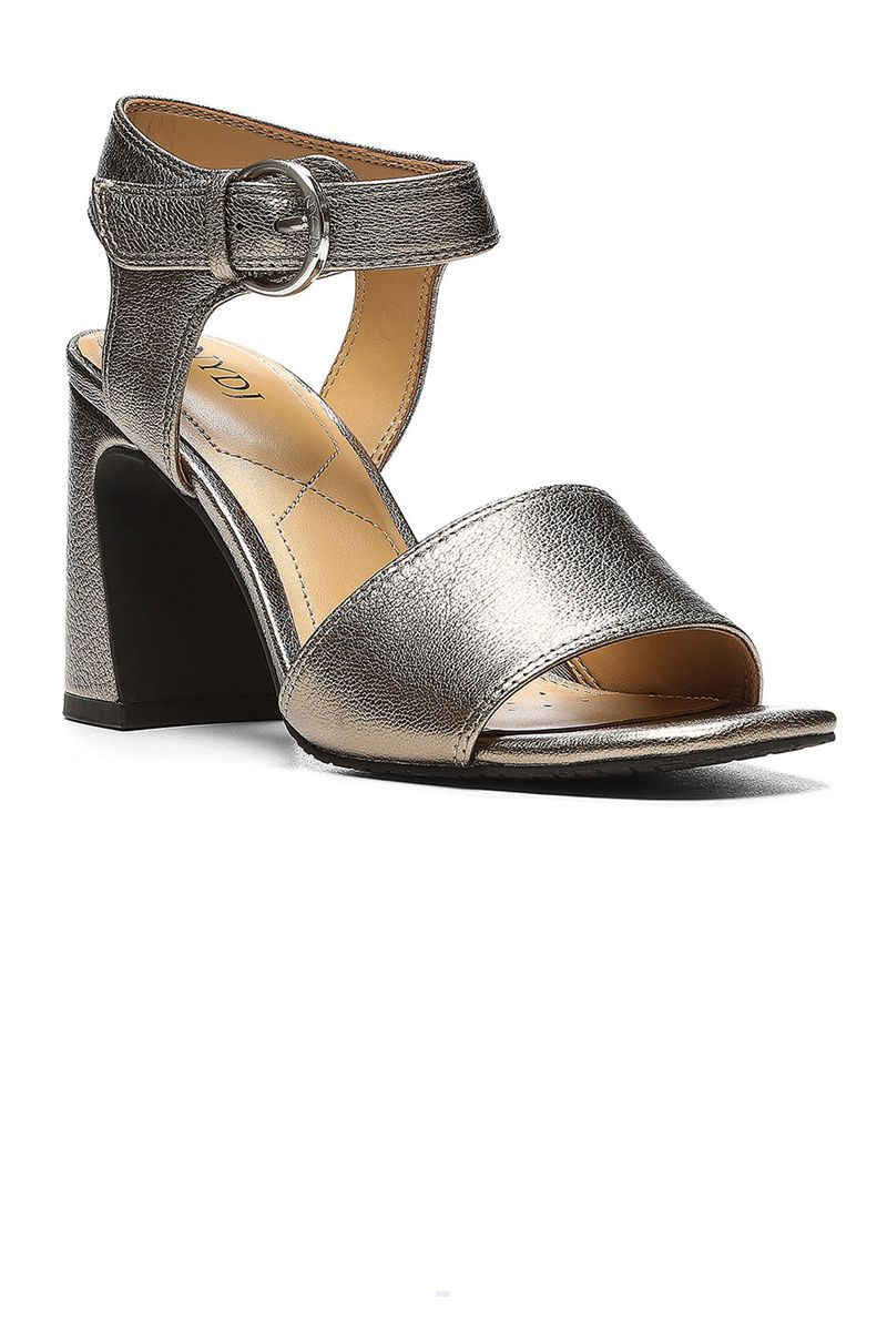 Silver Women\'s NYDJ Liz Block Heel Sandals | NZ 342XERLOU