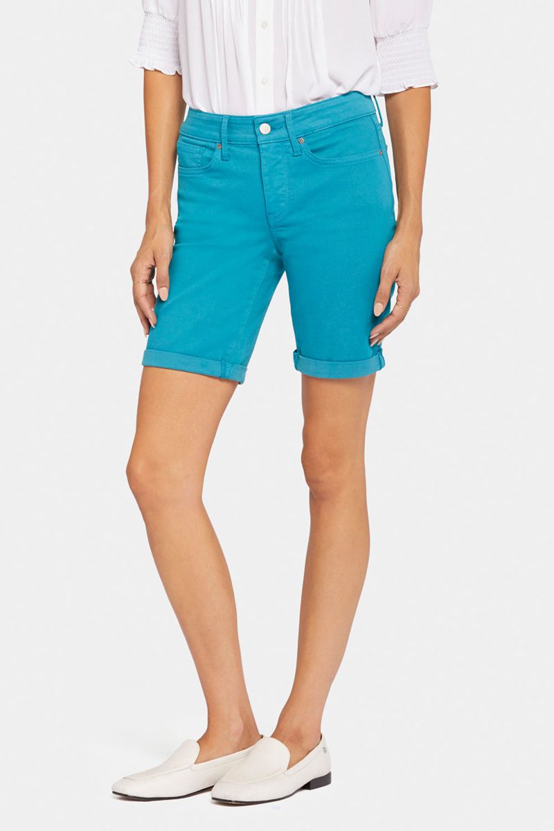 Turquoise Women's NYDJ Ella Denim Shorts | NZ 741JFOVMX