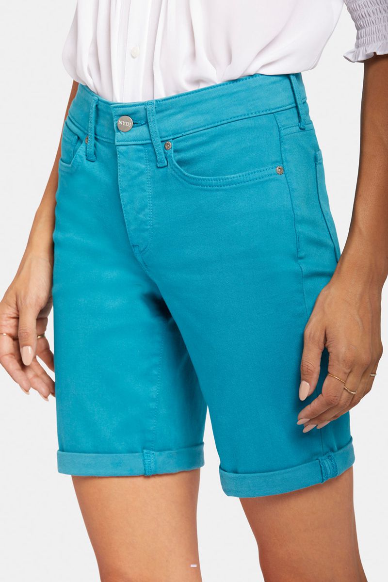 Turquoise Women's NYDJ Ella Denim Shorts | NZ 741JFOVMX