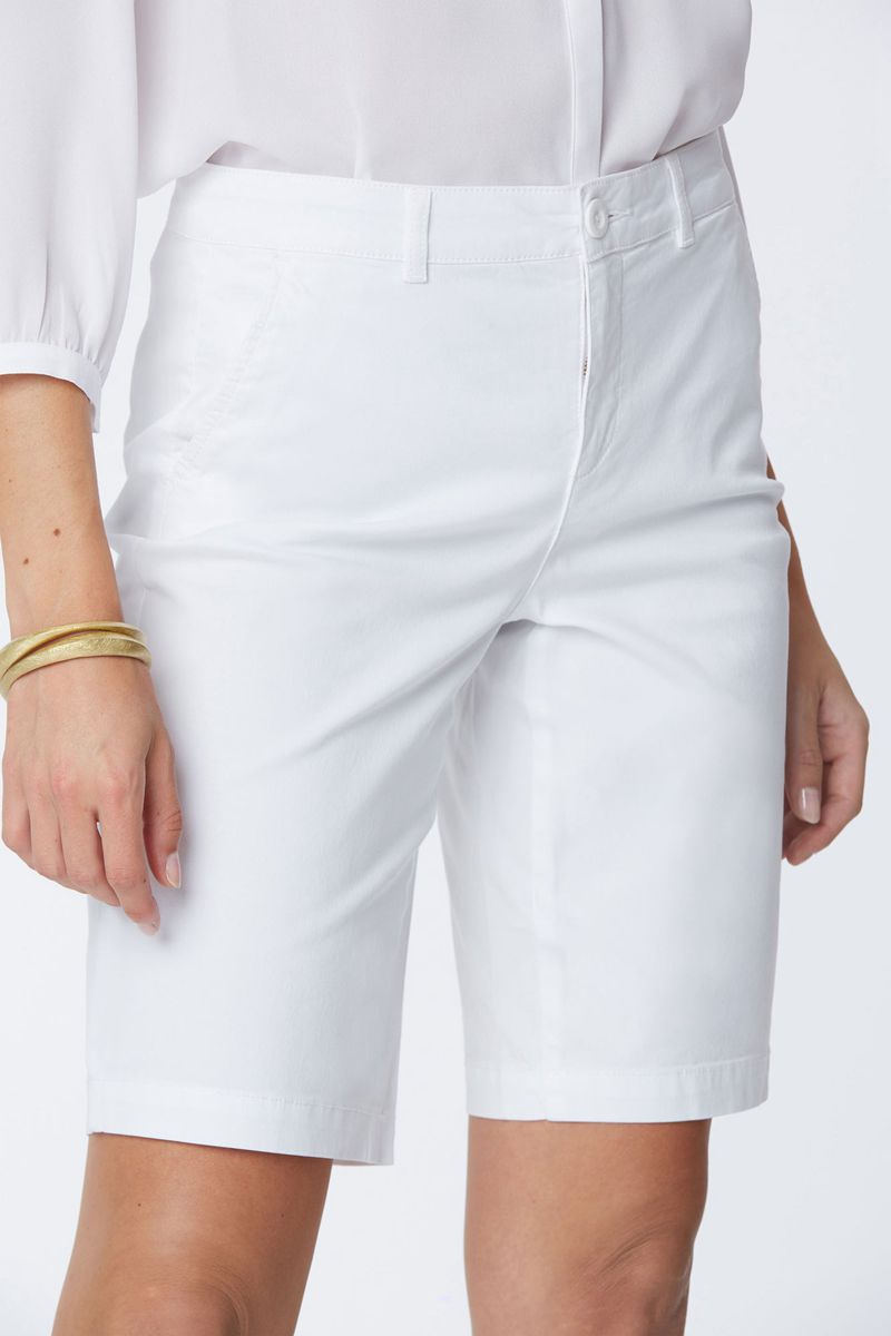 White Women's NYDJ Bermuda 11 Inch Twill Shorts | NZ 352MEPWSO