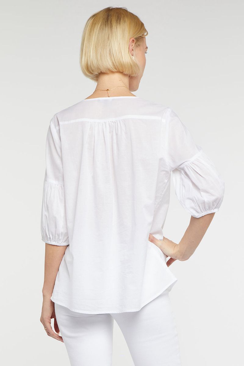 White Women's NYDJ Boho Blouse | NZ 518KZCUHB