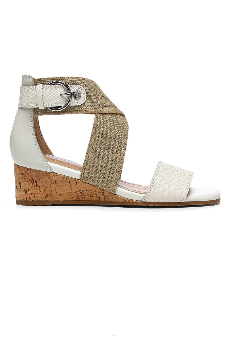 White Women's NYDJ Callie Wedge Sandals | NZ 902QLOYFR