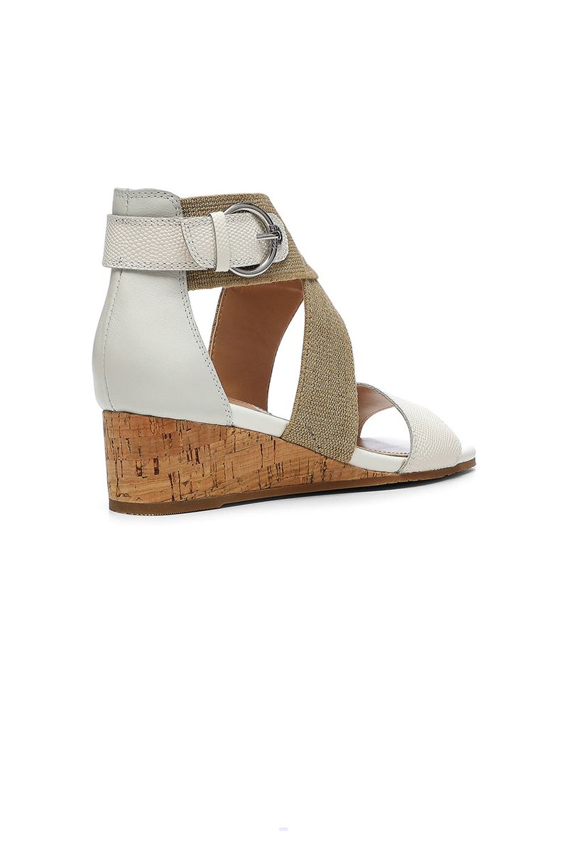 White Women's NYDJ Callie Wedge Sandals | NZ 902QLOYFR