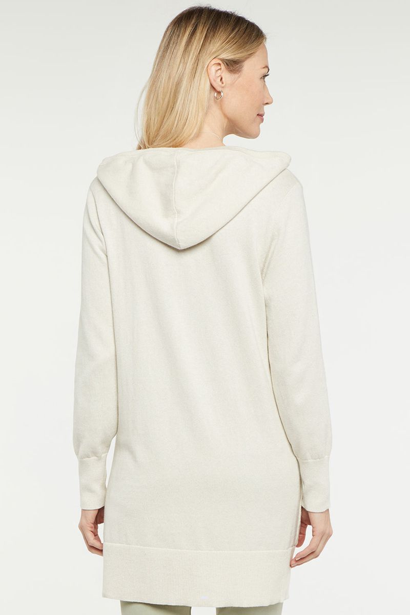 White Women's NYDJ Cardigan Hoodie | NZ 512BIALCD