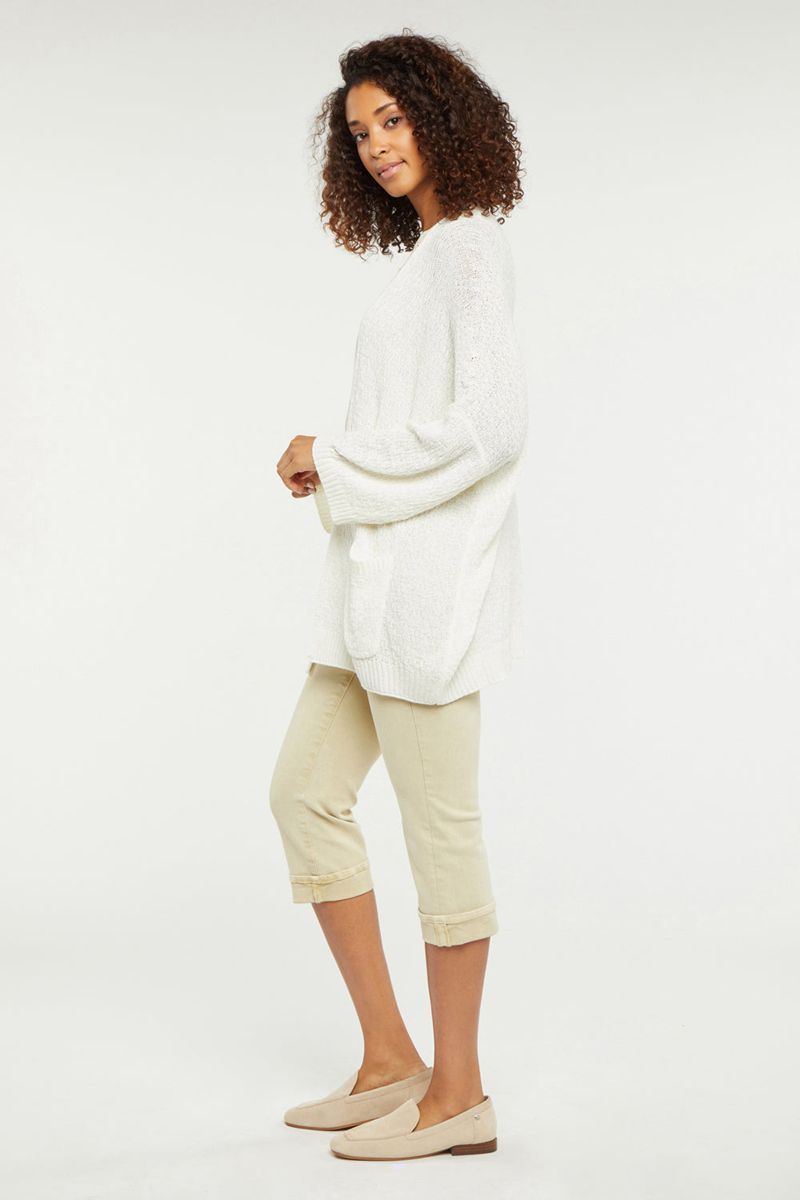 White Women's NYDJ Drape Cardigan | NZ 620ETBRJX