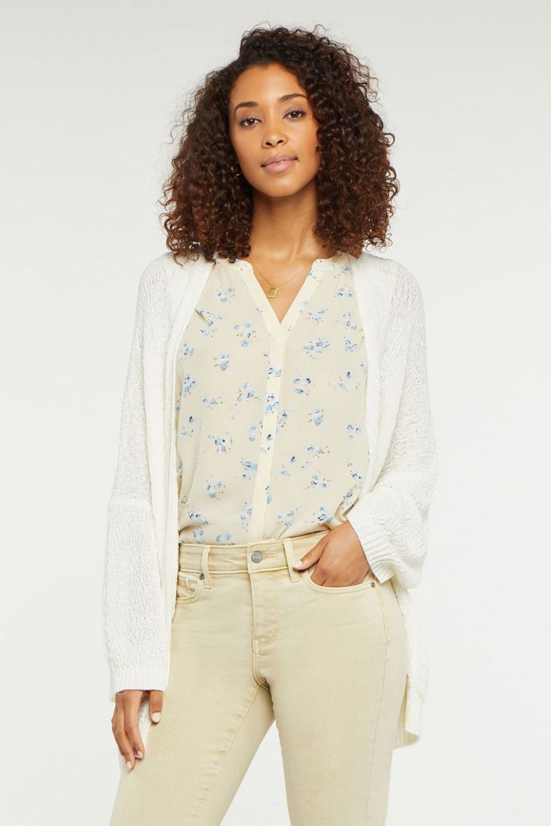 White Women's NYDJ Drape Cardigan | NZ 620ETBRJX