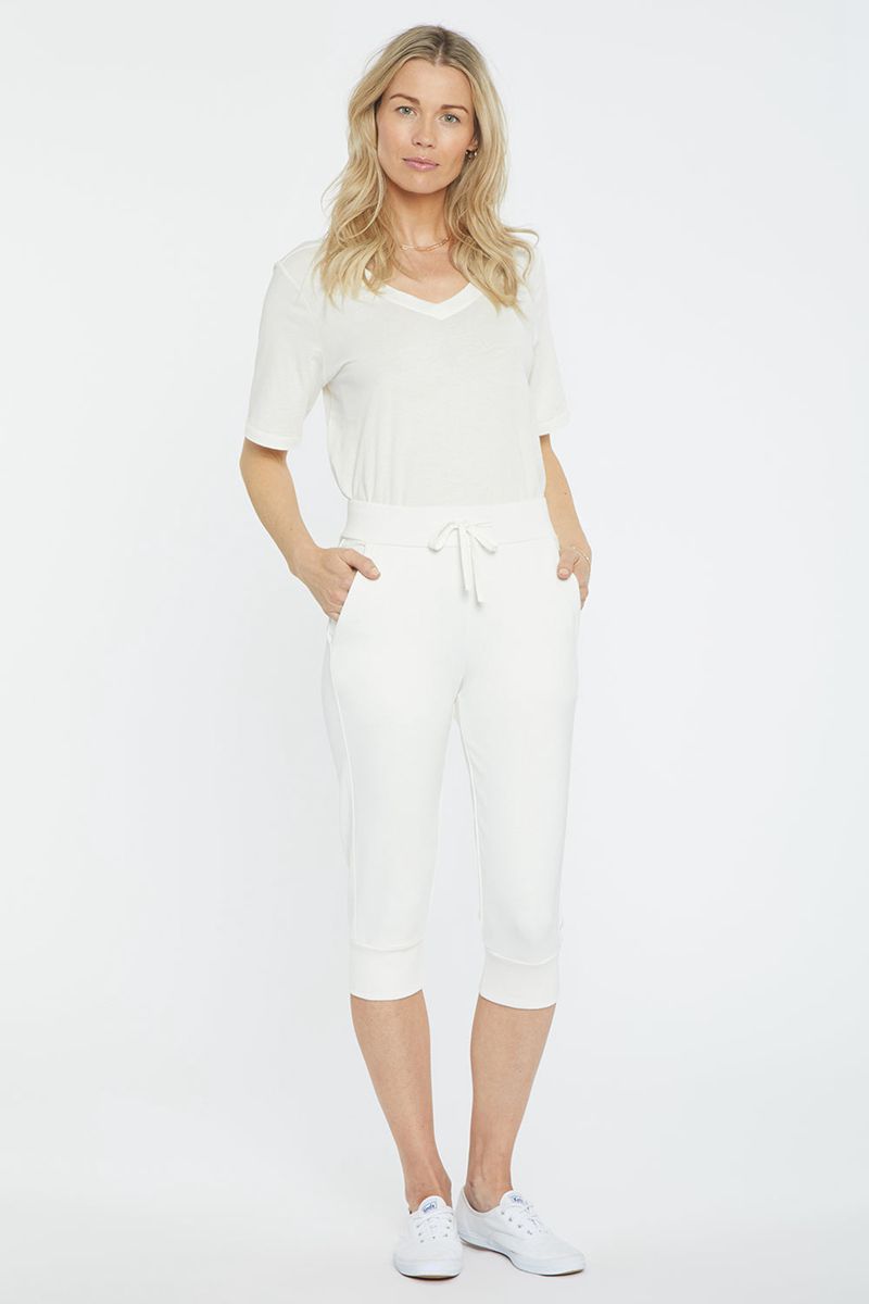 White Women's NYDJ Drawstring Jogger Capri Pants | NZ 178GFDWVK