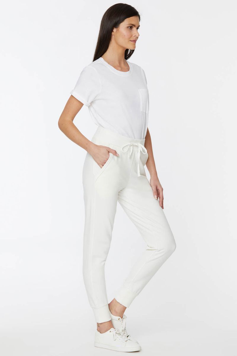 White Women's NYDJ Drawstring Jogger Pants | NZ 148OGSEVD