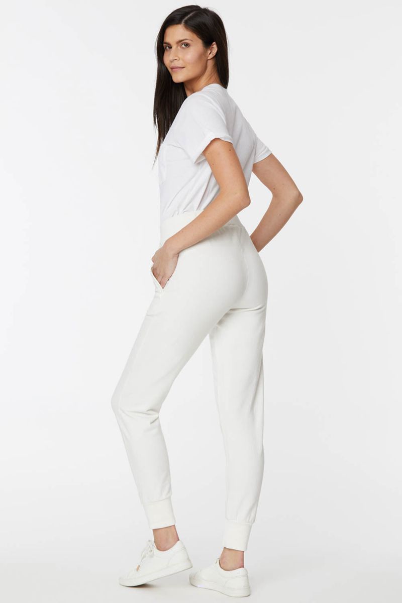 White Women's NYDJ Drawstring Jogger Pants | NZ 148OGSEVD