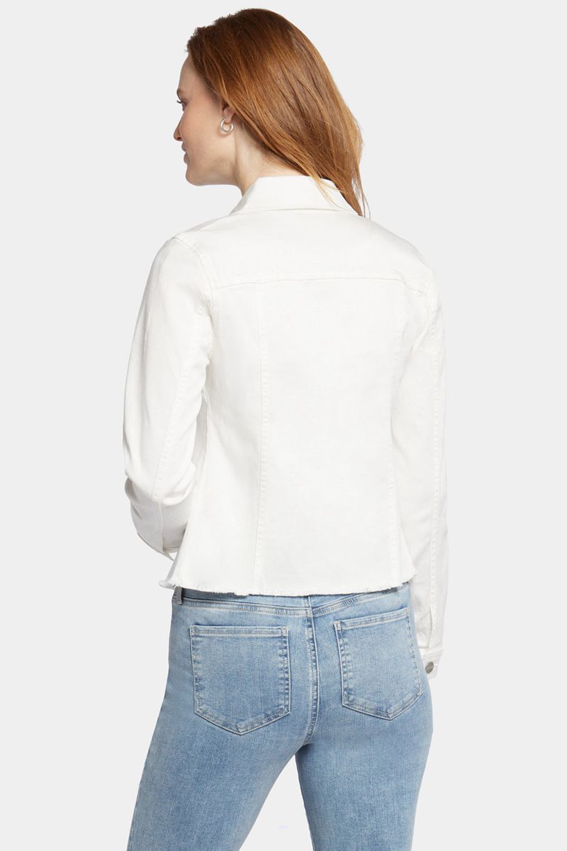 White Women's NYDJ Frayed Hem Jackets | NZ 952SBZTIA