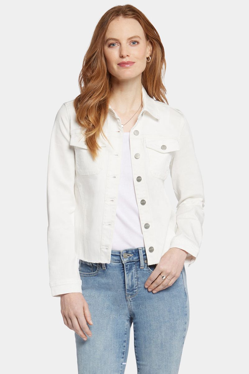 White Women's NYDJ Frayed Hem Jackets | NZ 952SBZTIA