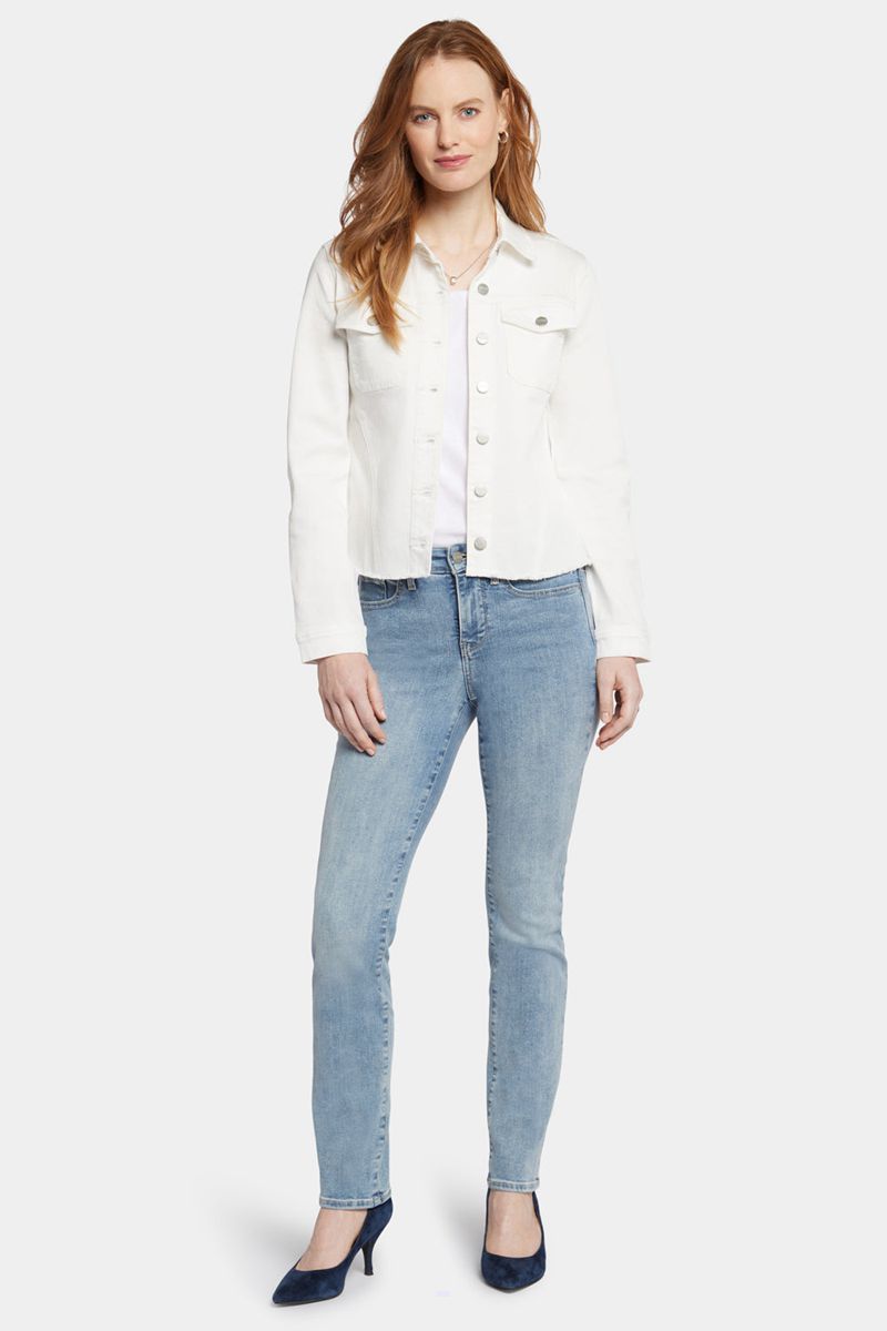 White Women's NYDJ Frayed Hem Jackets | NZ 952SBZTIA