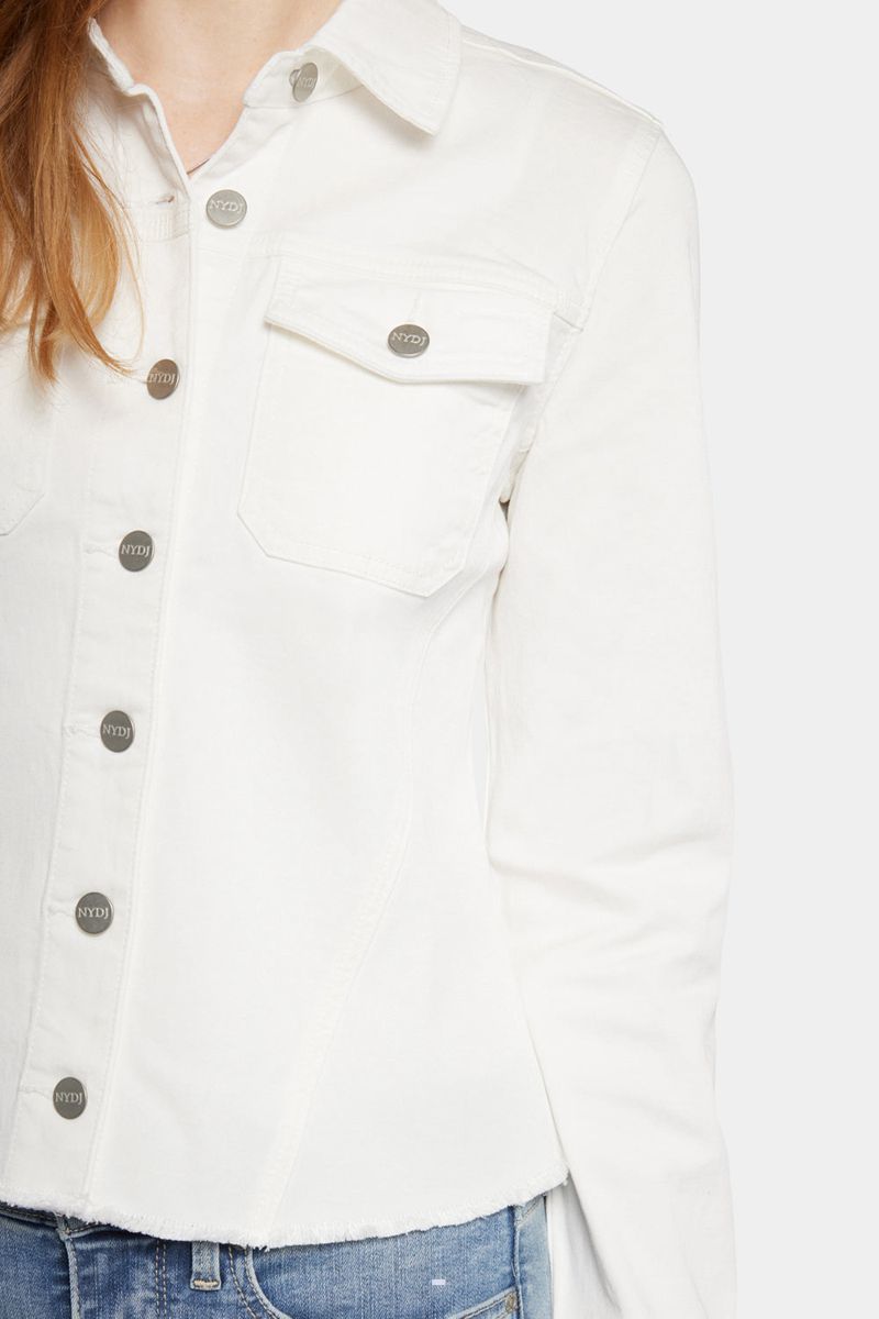 White Women's NYDJ Frayed Hem Jackets | NZ 952SBZTIA