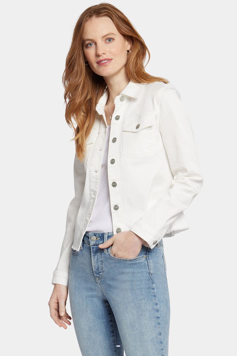 White Women\'s NYDJ Frayed Hem Jackets | NZ 952SBZTIA