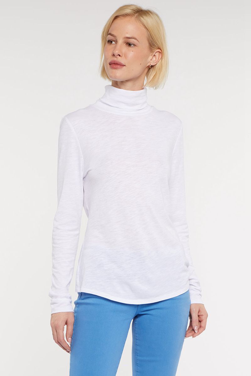 White Women\'s NYDJ Long Sleeved Turtleneck Tops | NZ 324ABFVPM