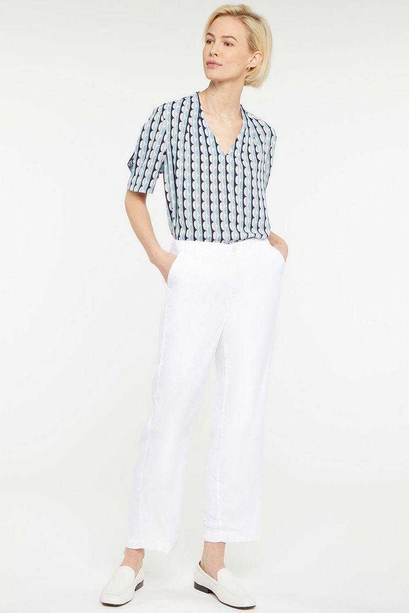 White Women's NYDJ Marilyn Straight Ankle Pants | NZ 841OAVPHK