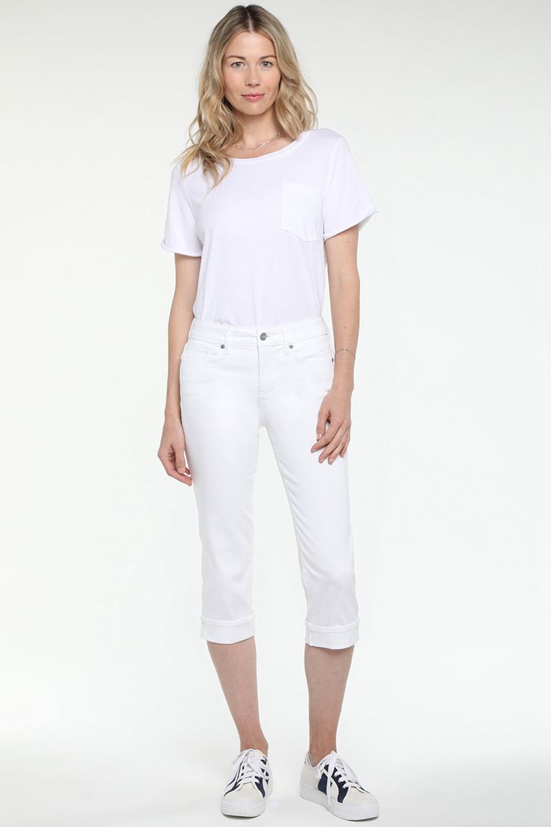 White Women\'s NYDJ Marilyn Straight Crop Jeans | NZ 095JZODLW